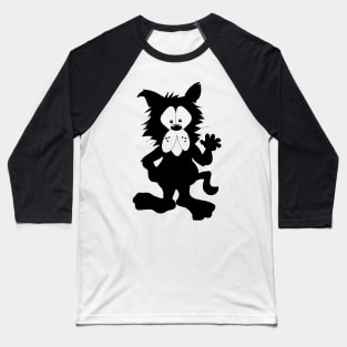 Black Cat Waving to You Baseball T-Shirt